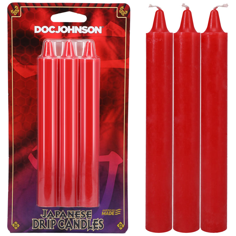 Doc Johnson Japanese Drip Candles 3 Pack - Red